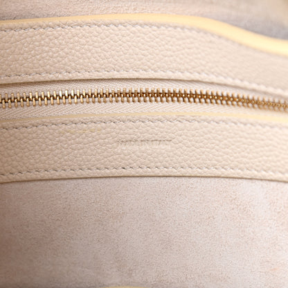 Celine Soft Grained Calfskin Small Belt Cabas Phantom Vanilla 7 of 9