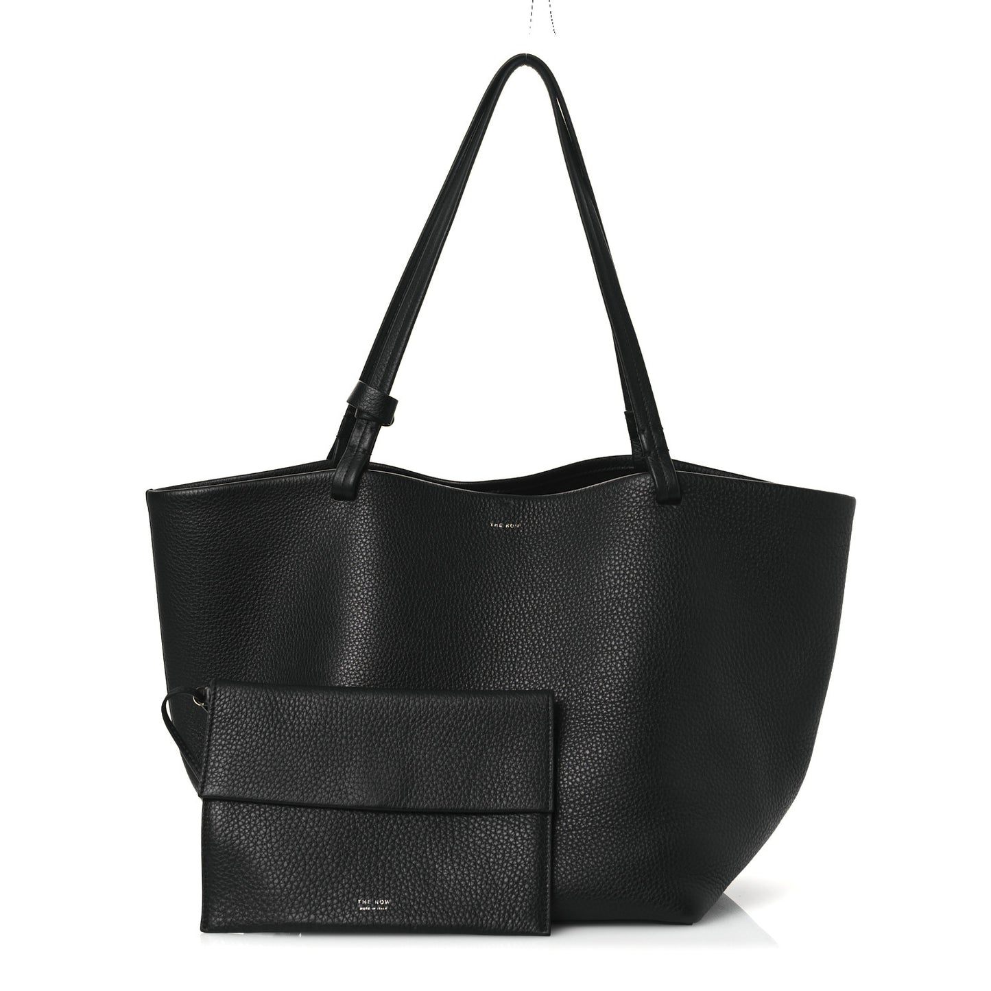Grained Calfskin Park Tote Three Black