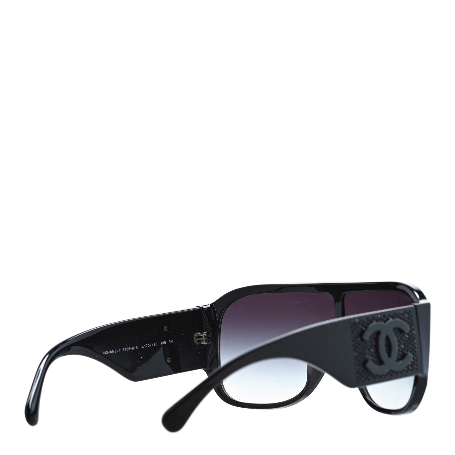 Chanel Acetate Crystal CC Shield Sunglasses 5466-B-A Black 3 of 6