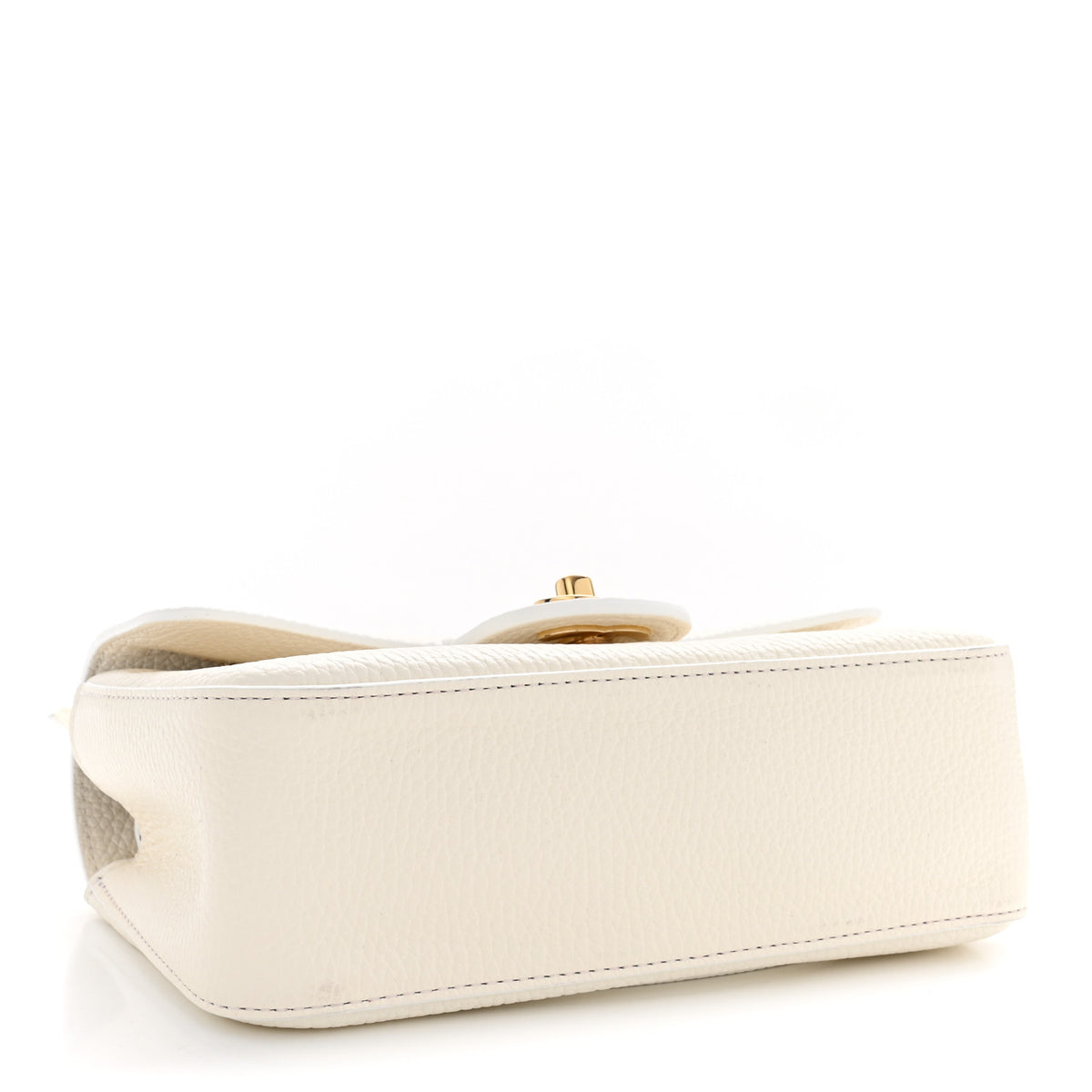 Grained Calfskin Mini Souplissimo Maxi Flap White