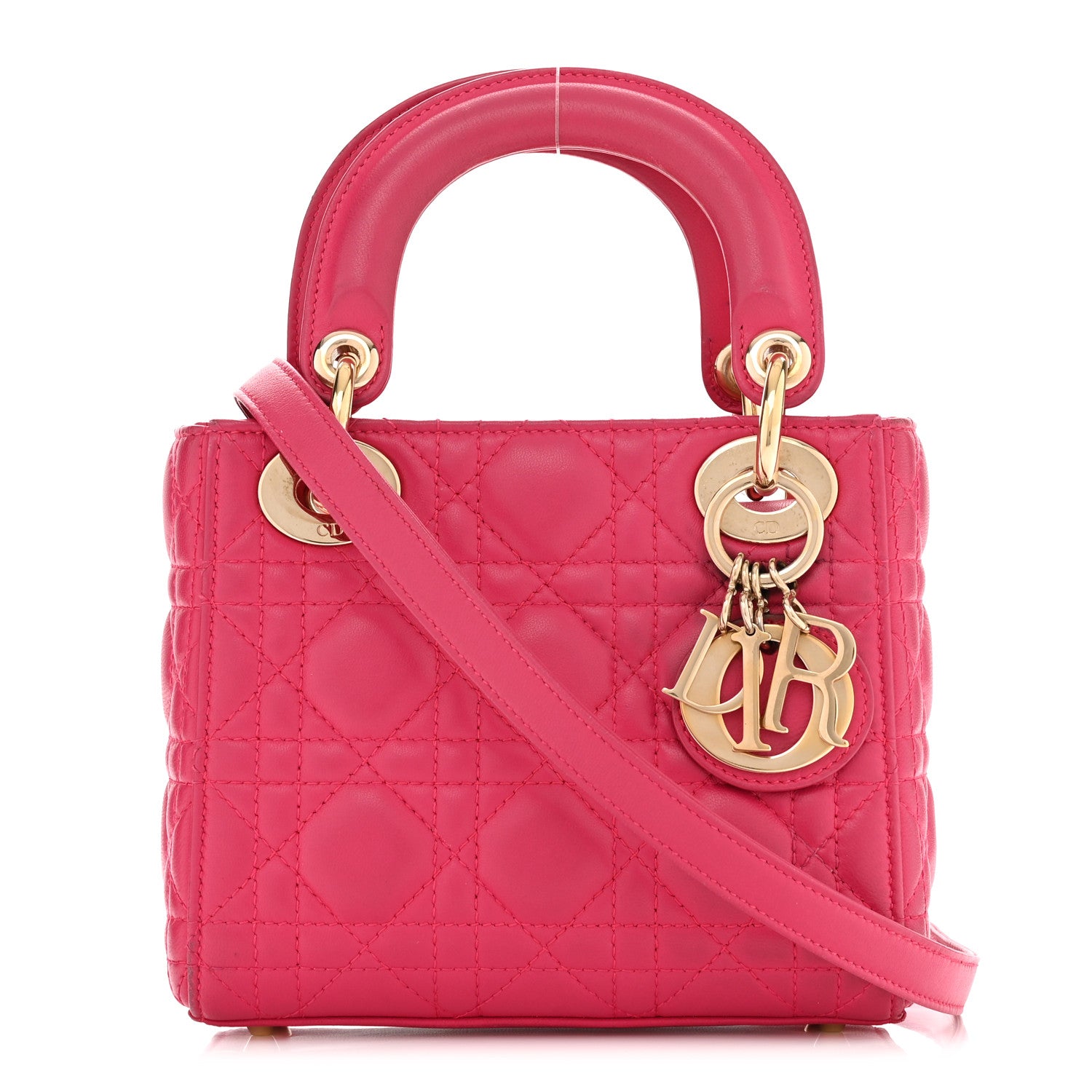 Christian Dior Lambskin Cannage Mini Lady Hot Pink 1 of 12