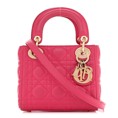 Christian Dior Lambskin Cannage Mini Lady Hot Pink 1 of 12