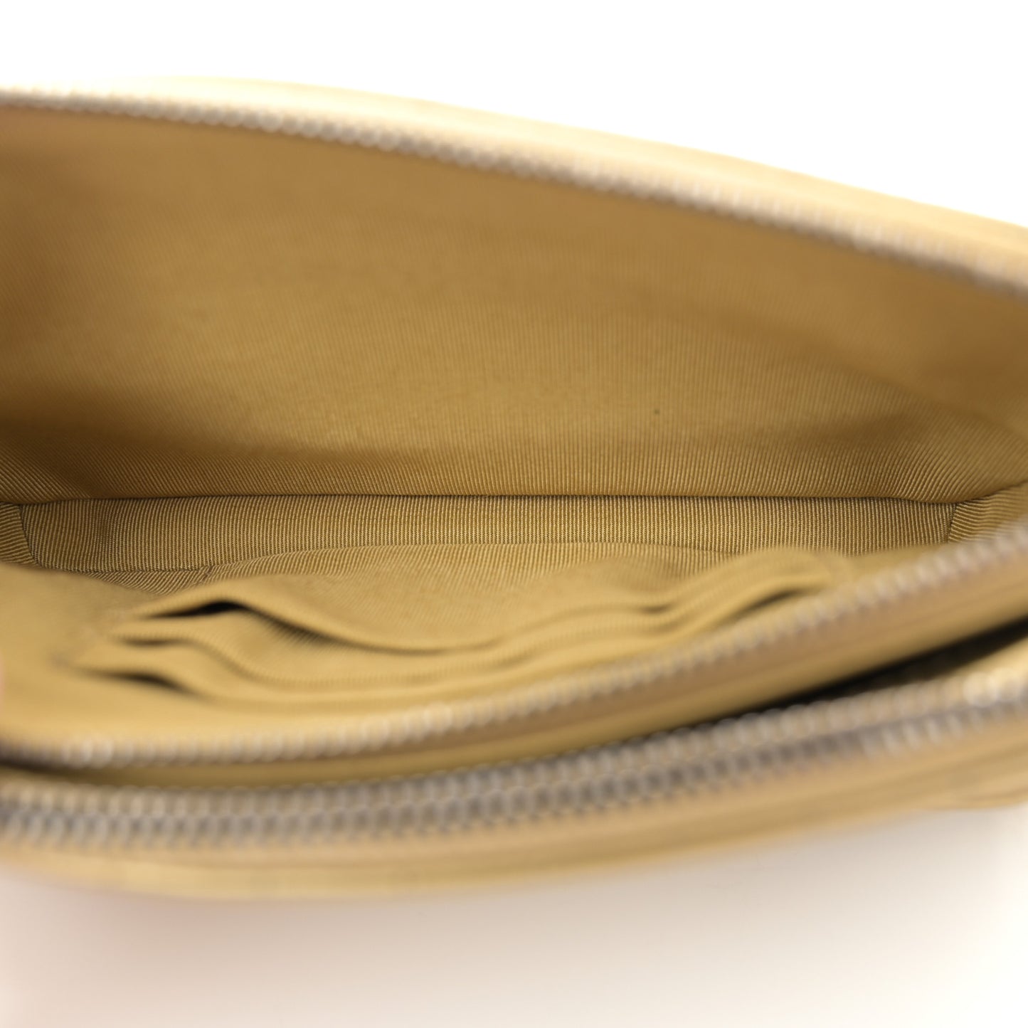 Metallic Calfskin Crocodile Embossed Small Gabrielle Clutch With Chain Gold