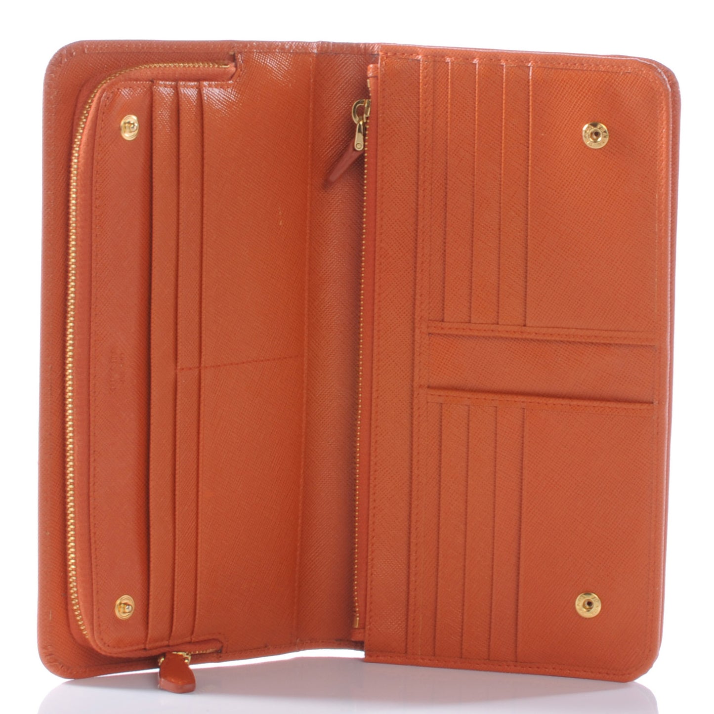 Saffiano Zip Around Organizer Wallet Papaya