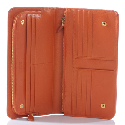 Prada Saffiano Zip Around Organizer Wallet Papaya 5 of 7