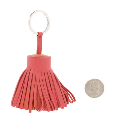 Hermes Lambskin Bicolor Carmen Tassel Key Holder Rose Jaipur Feu 2 of 5