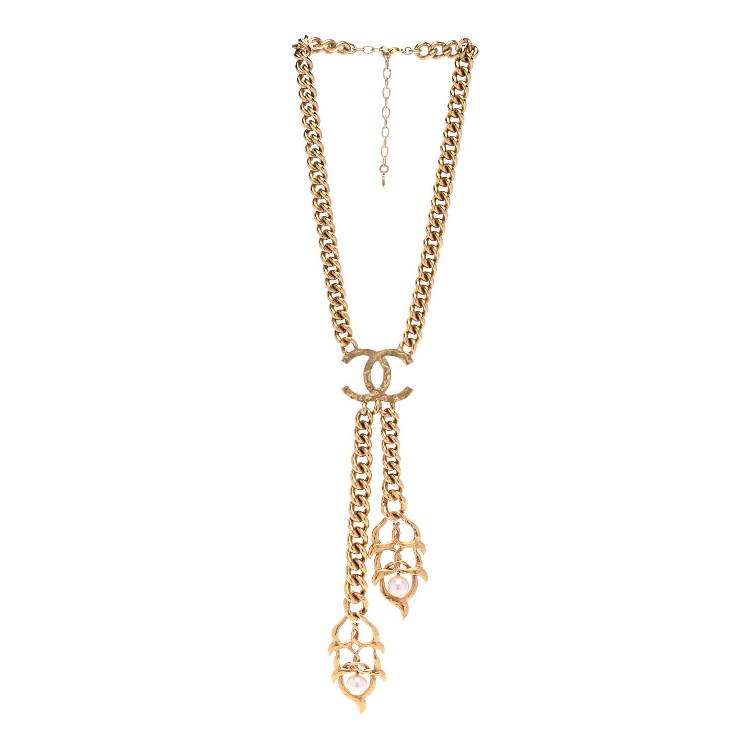 Chanel Metal Pearl CC Chain Necklace Gold 3 of 7