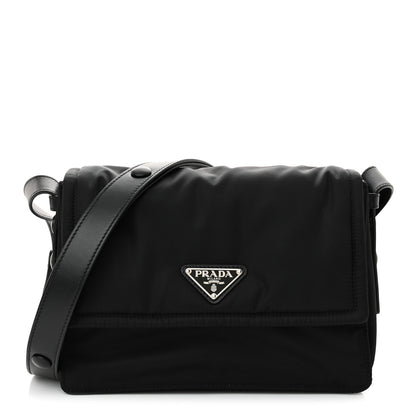 Prada Re-Nylon Vitello Padded Small Flap Shoulder Bag Black 1 of 10
