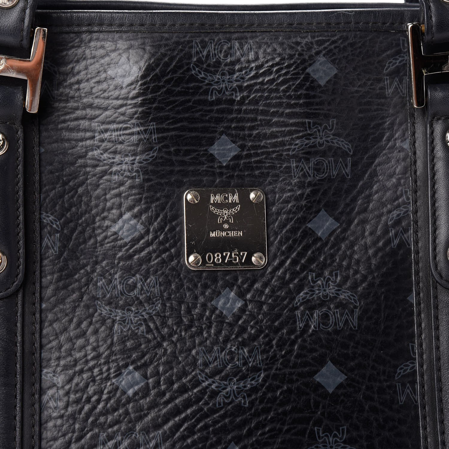 MCM Visetos Shopping Tote Black 8 of 10