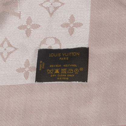 Louis Vuitton Silk Wool Monogram Denim Shawl Rose 5 of 5