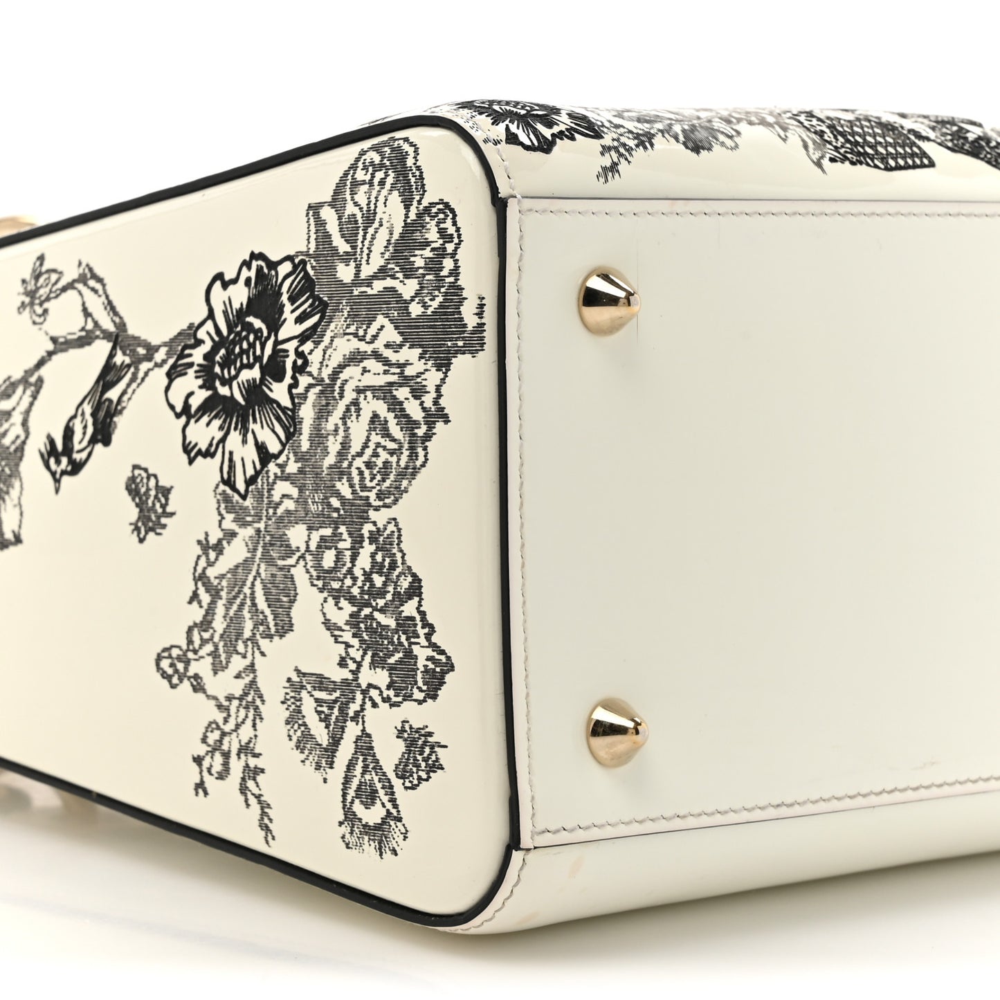 Patent Toile de Jouy Medium Lady Dior