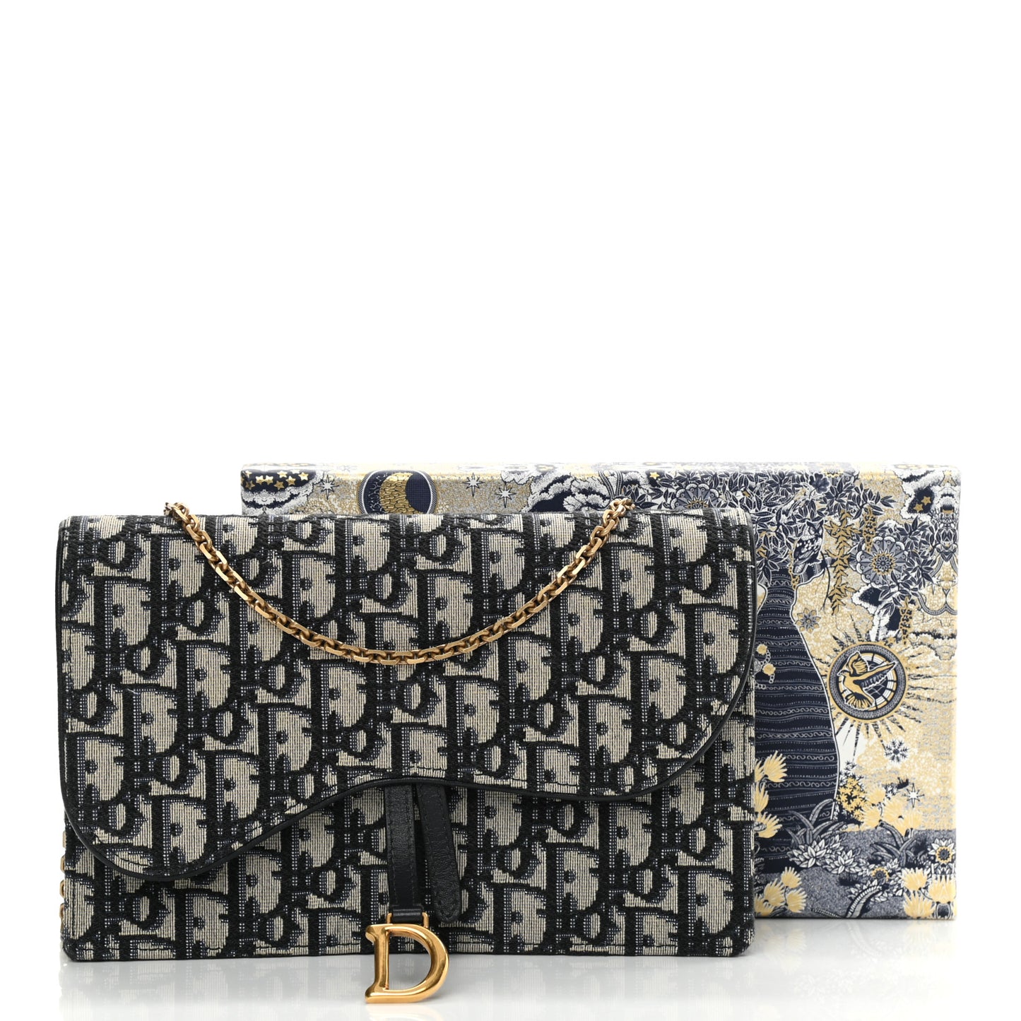 Oblique Saddle Chain Pouch Blue