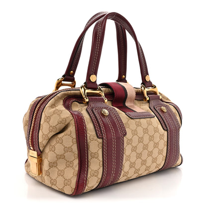 Gucci Monogram Medium Aviatrix Boston Ebony Bordeaux 3 of 15