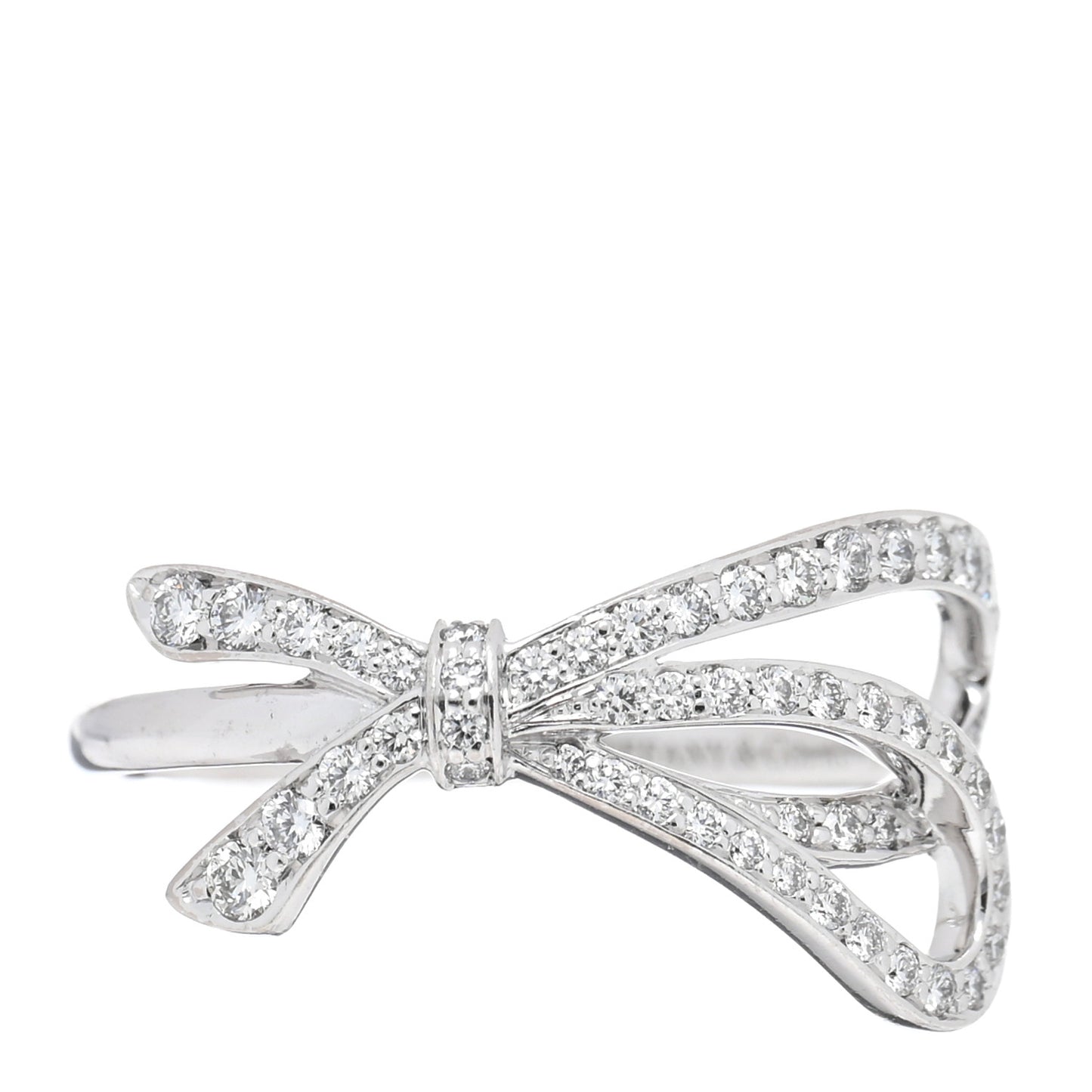 18K White Gold Diamond .40ctw Bow Ring 53 6.5