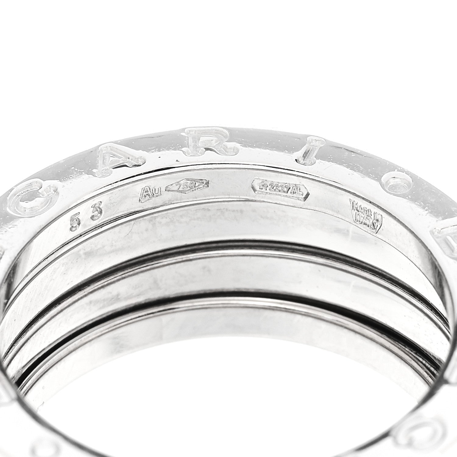 Bulgari 18K White Gold B.Zero1 Three-Band Ring 53 6.5 4 of 6
