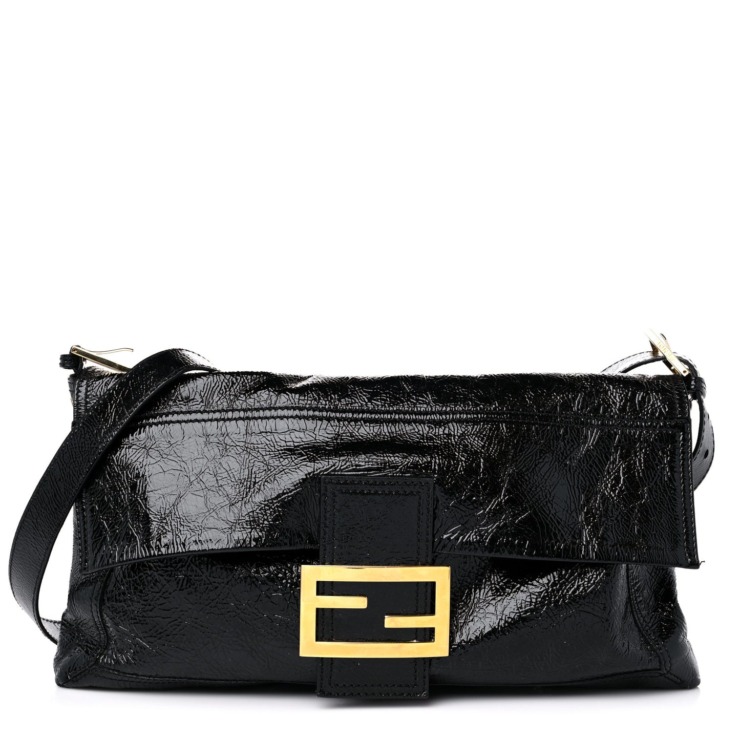 Vitello Naplak Large Convertible Baguette Black