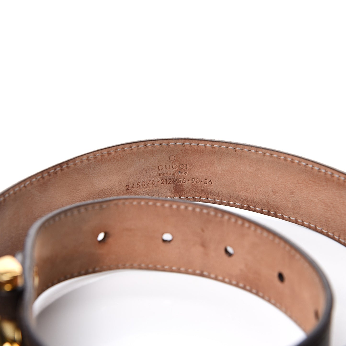Calfskin Horsebit Belt 90 36 Dark Brown