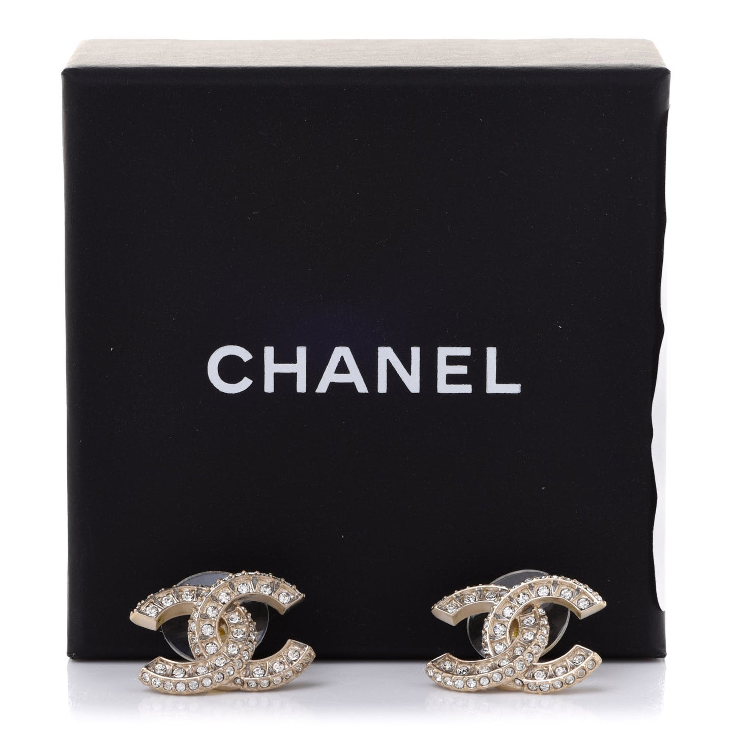 Crystal Timeless CC Earrings Light Gold