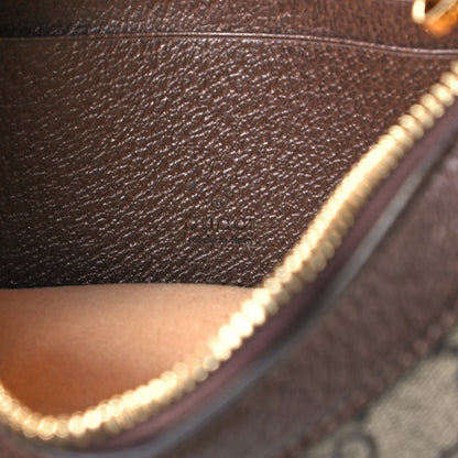 Gucci GG Supreme Monogram Textured Calfskin Web Mini Ophidia Half Moon Hobo Beige Ebony New Acero 6 of 14
