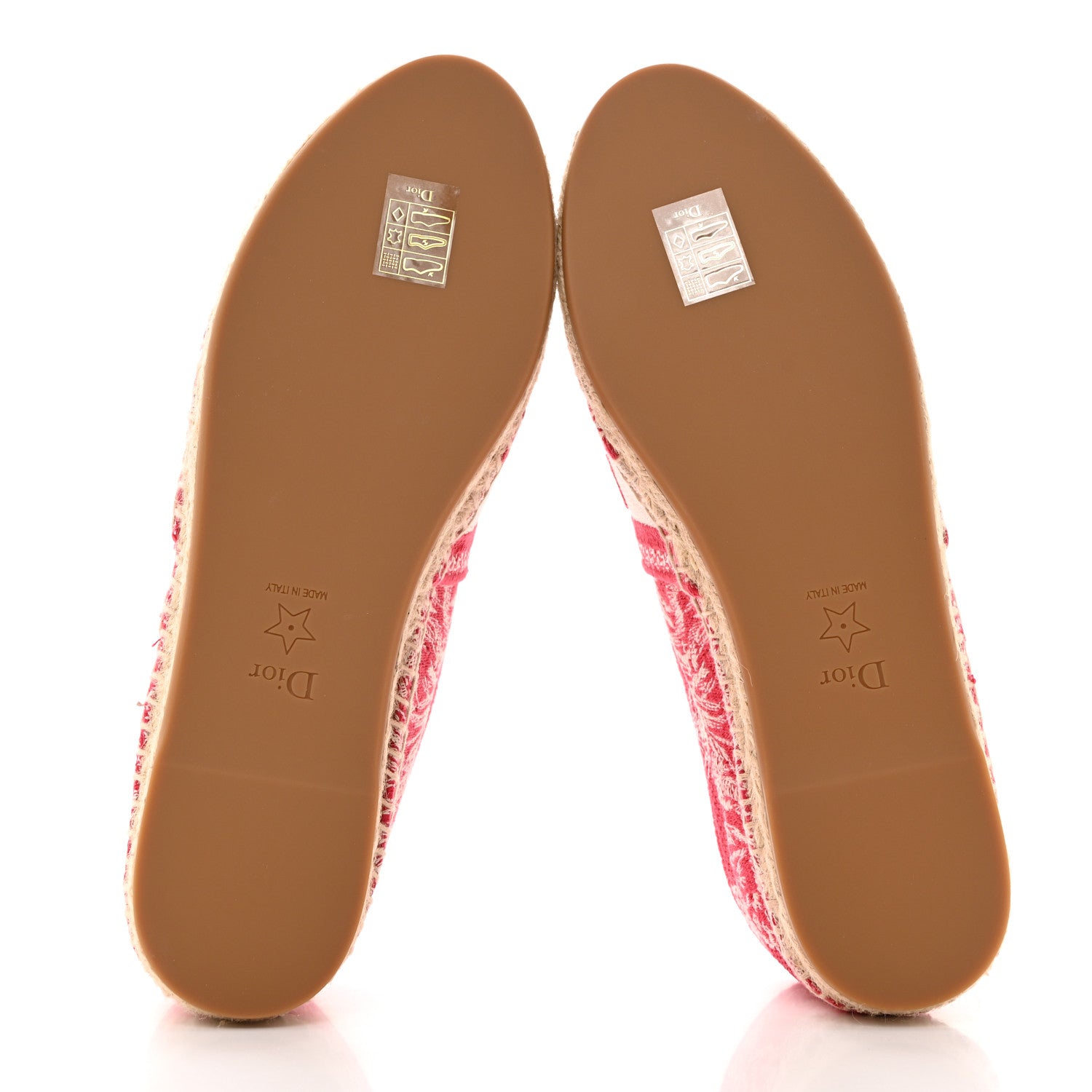 Christian Dior Embroidered Toile De Jouy Granville Espadrille 39.5 Raspberry 5 of 9