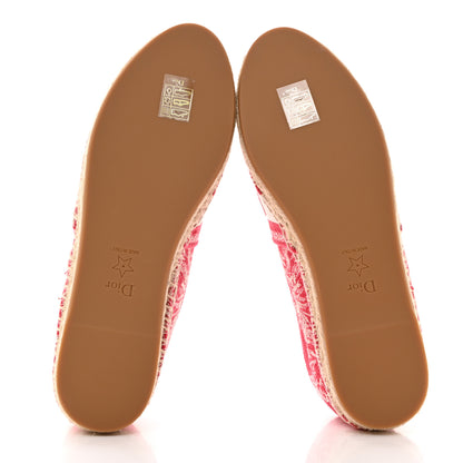 Christian Dior Embroidered Toile De Jouy Granville Espadrille 39.5 Raspberry 5 of 9