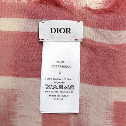 Christian Dior Cotton Striped Scarf Pink 3 of 3
