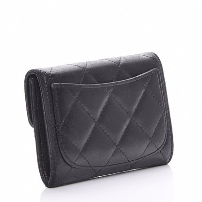 Chanel Lambskin Quilted Flap Card Holder Wallet Black 4 of 8