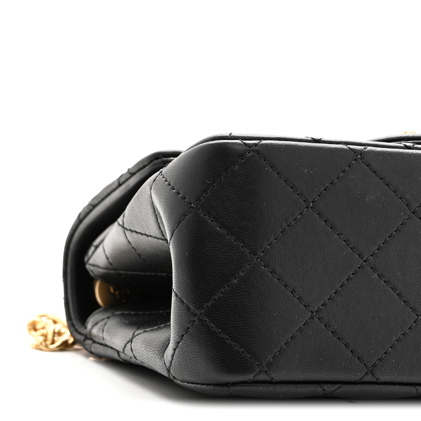 Lambskin Quilted Mini Sweet Camellia Flap Black