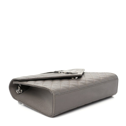 Saint Laurent Grain De Poudre Textured Mixed Matelasse Medium Triquilt Monogram Satchel Fog 4 of 11