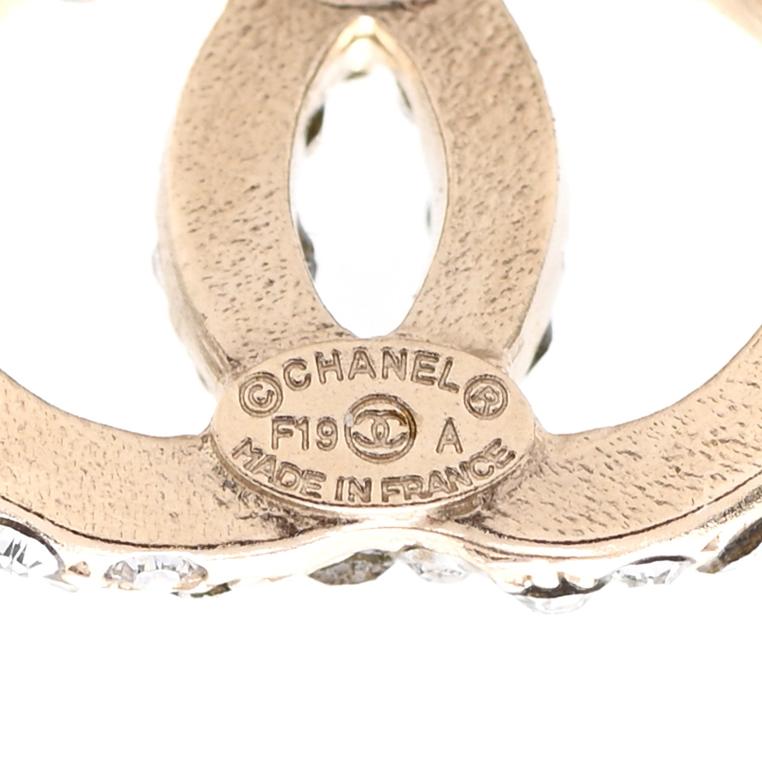 Chanel Crystal CC Earrings Gold 4 of 5