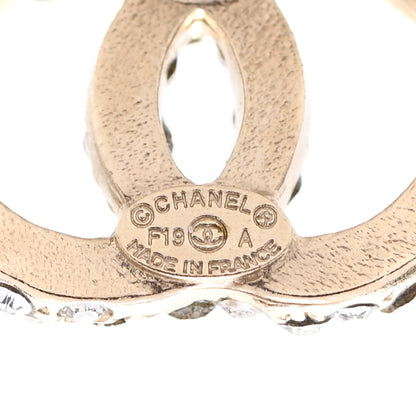 Chanel Crystal CC Earrings Gold 4 of 5