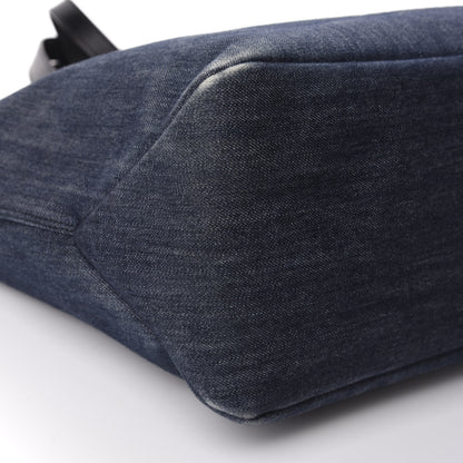 Prada Denim City Calfskin Logo Shopping Tote Blue 6 of 9