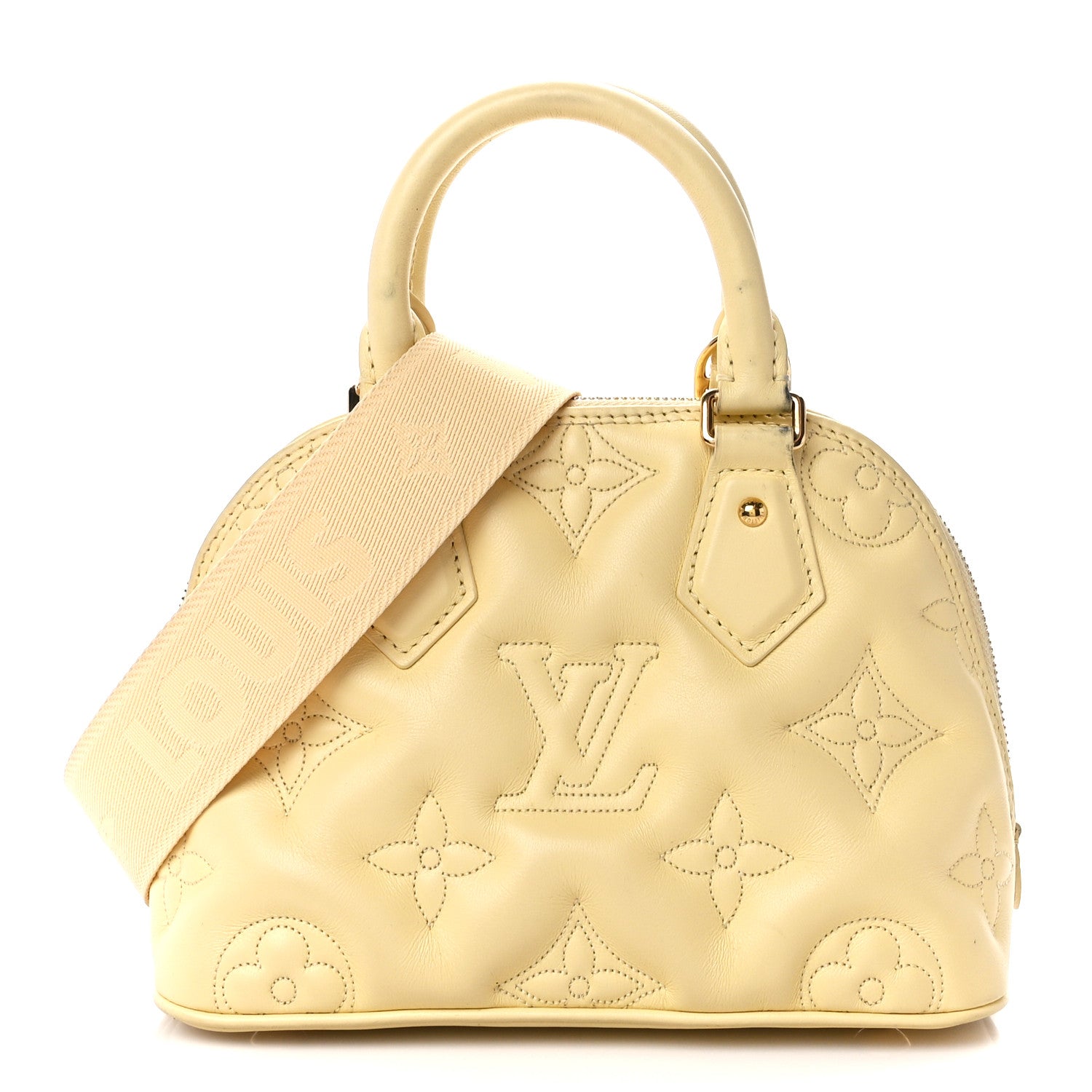 Louis Vuitton Calfskin Bubblegram Alma BB Banana 1 of 12