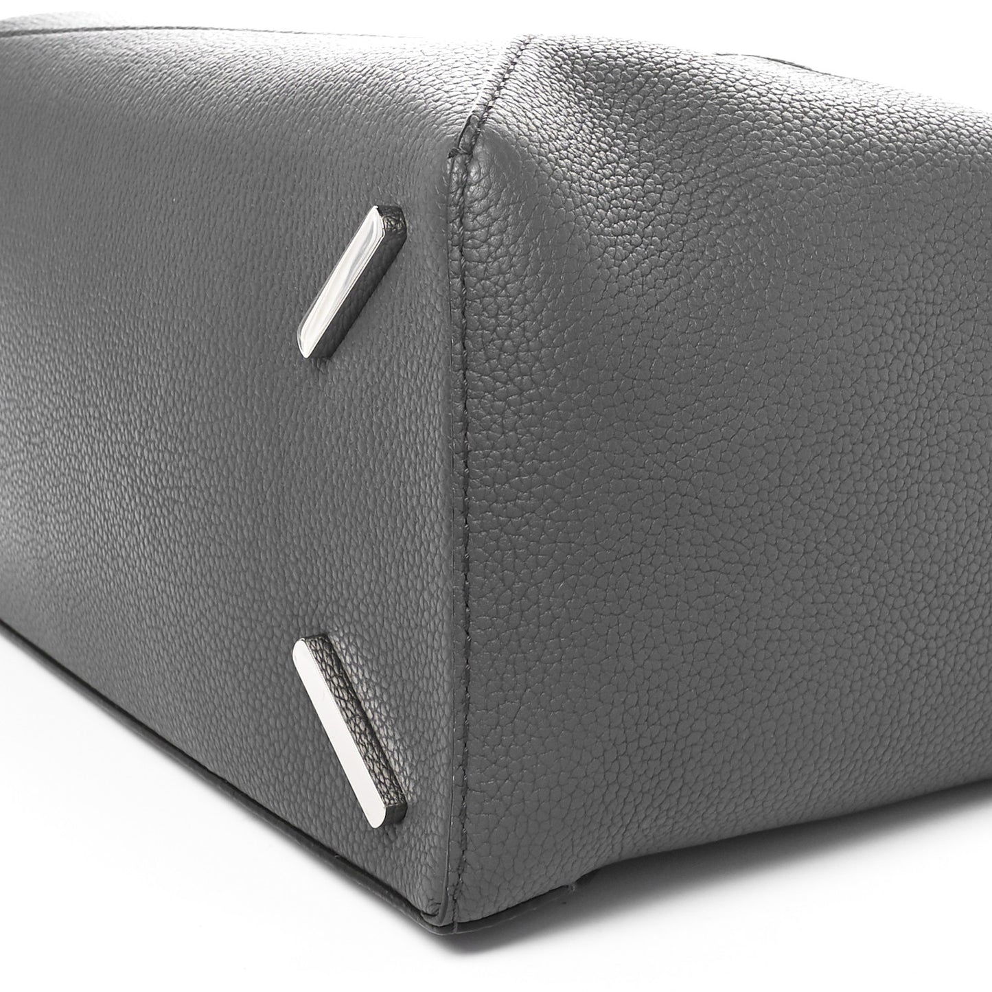 Calfskin Large Puzzle Edge Bag Dark Grey