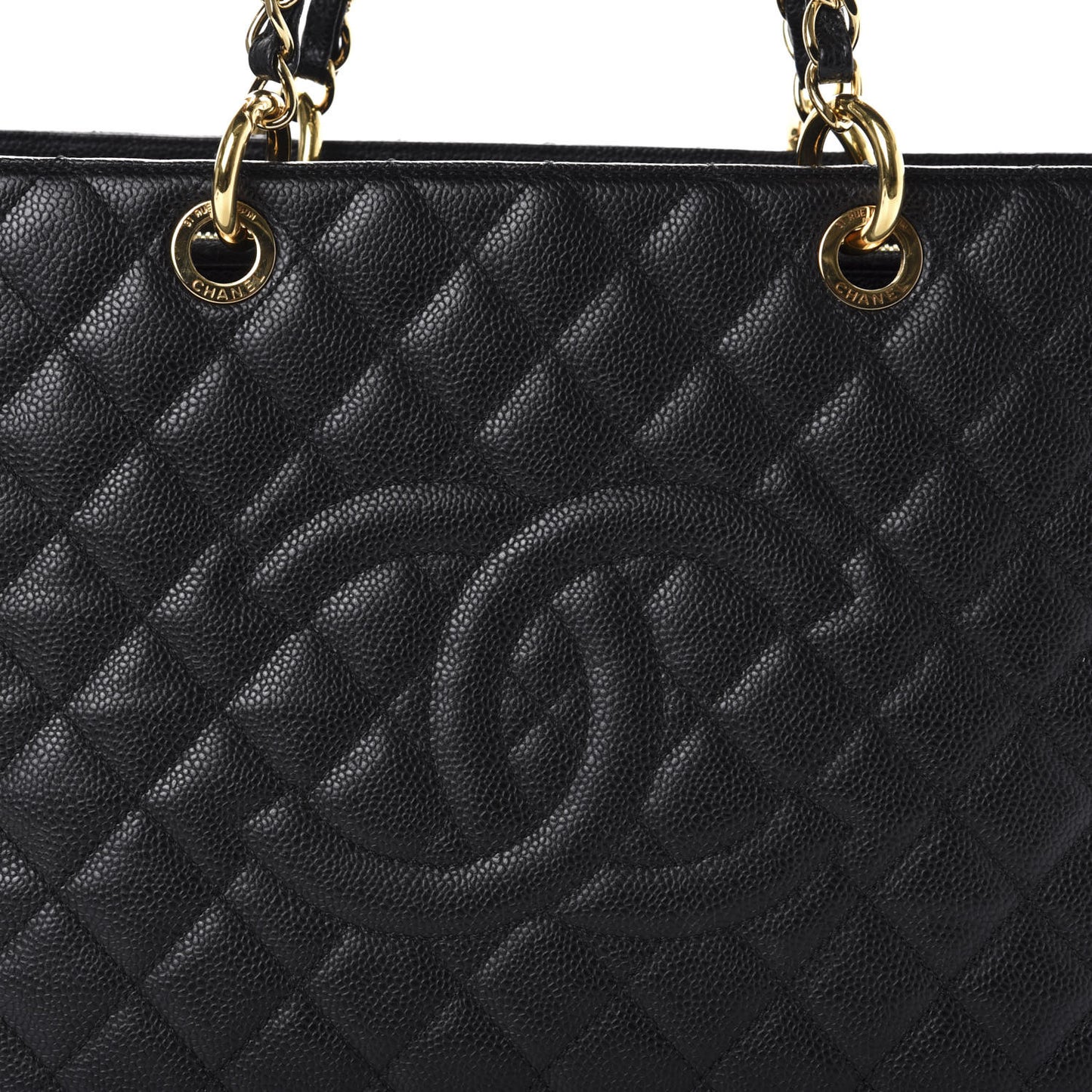 Caviar Quilted Grand Shopping Tote GST Black