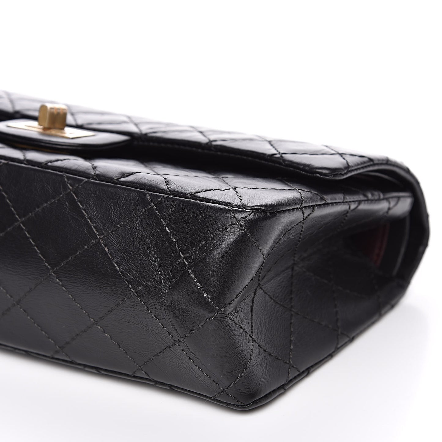 Aged Calfskin Quilted 2.55 Reissue 225 Flap Black