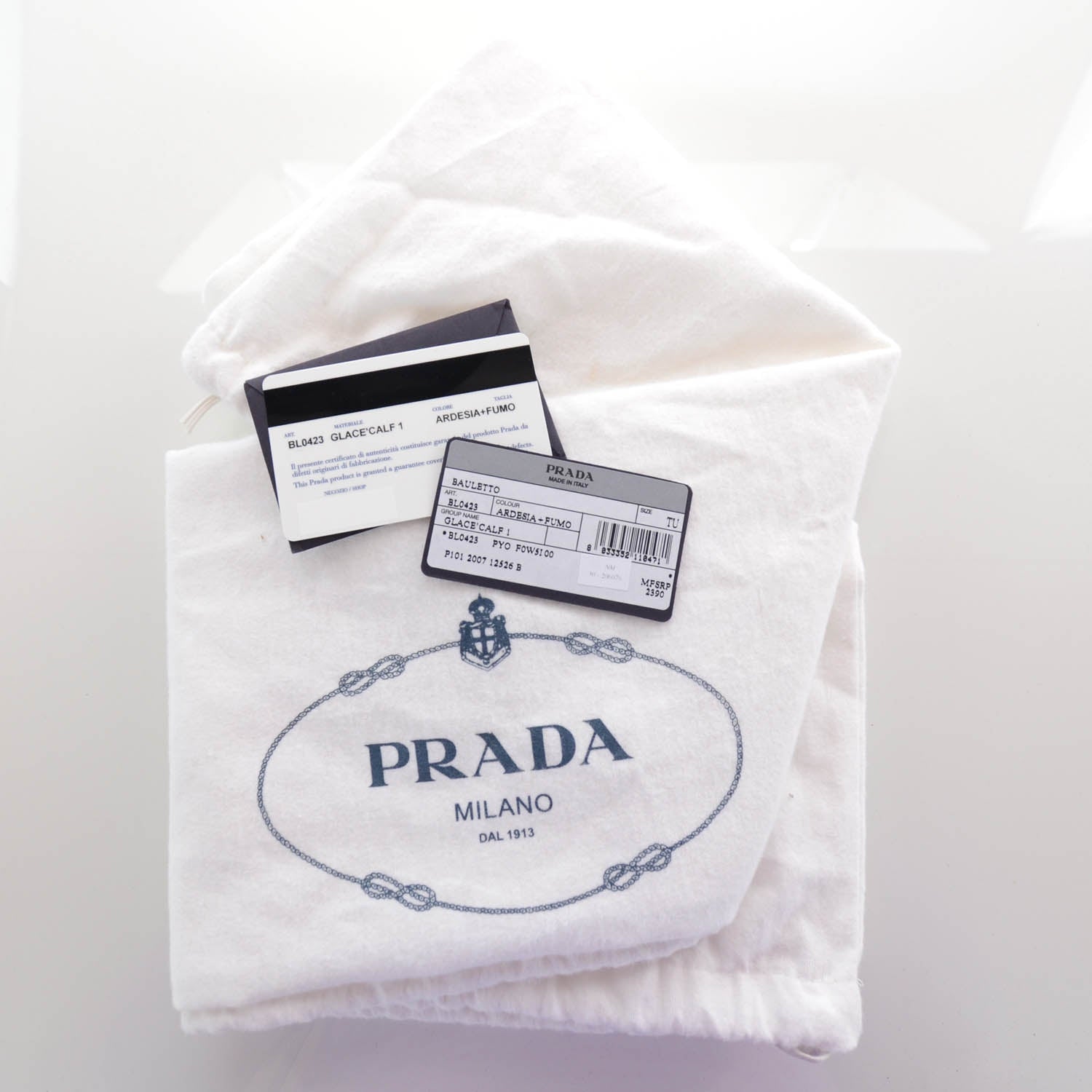 Prada Glace Calf Bauletto Ardesia Fumo 8 of 8