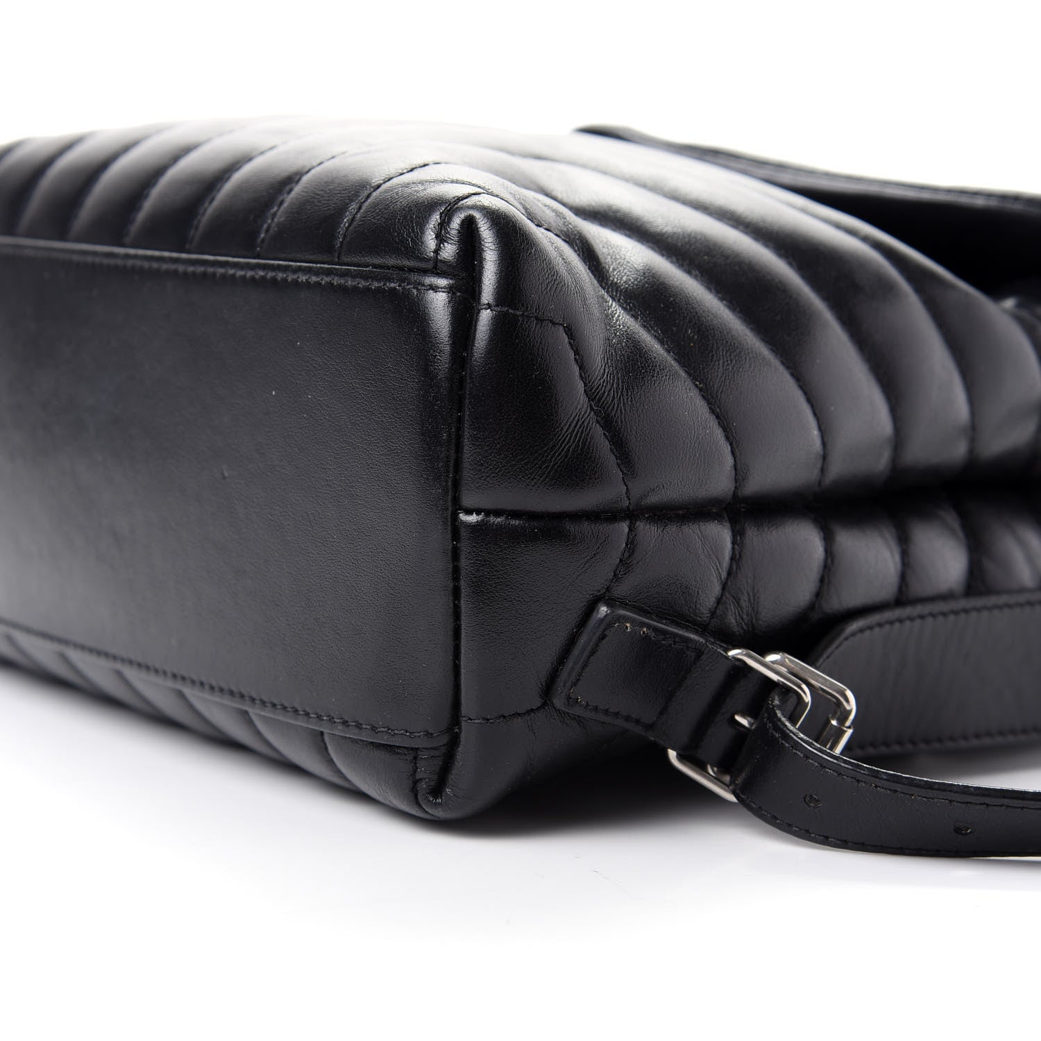 Saint Laurent Calfskin Y Quilted Monogram Small Loulou Backpack Black 7 of 11
