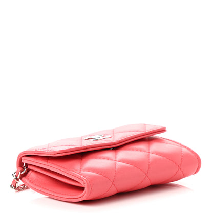 Chanel Lambskin Quilted Clutch With Chain Pink 4 of 8