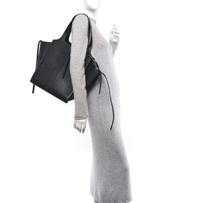Celine Supple Natural Calfskin Vertical Tri-Fold Bag Black 2 of 10