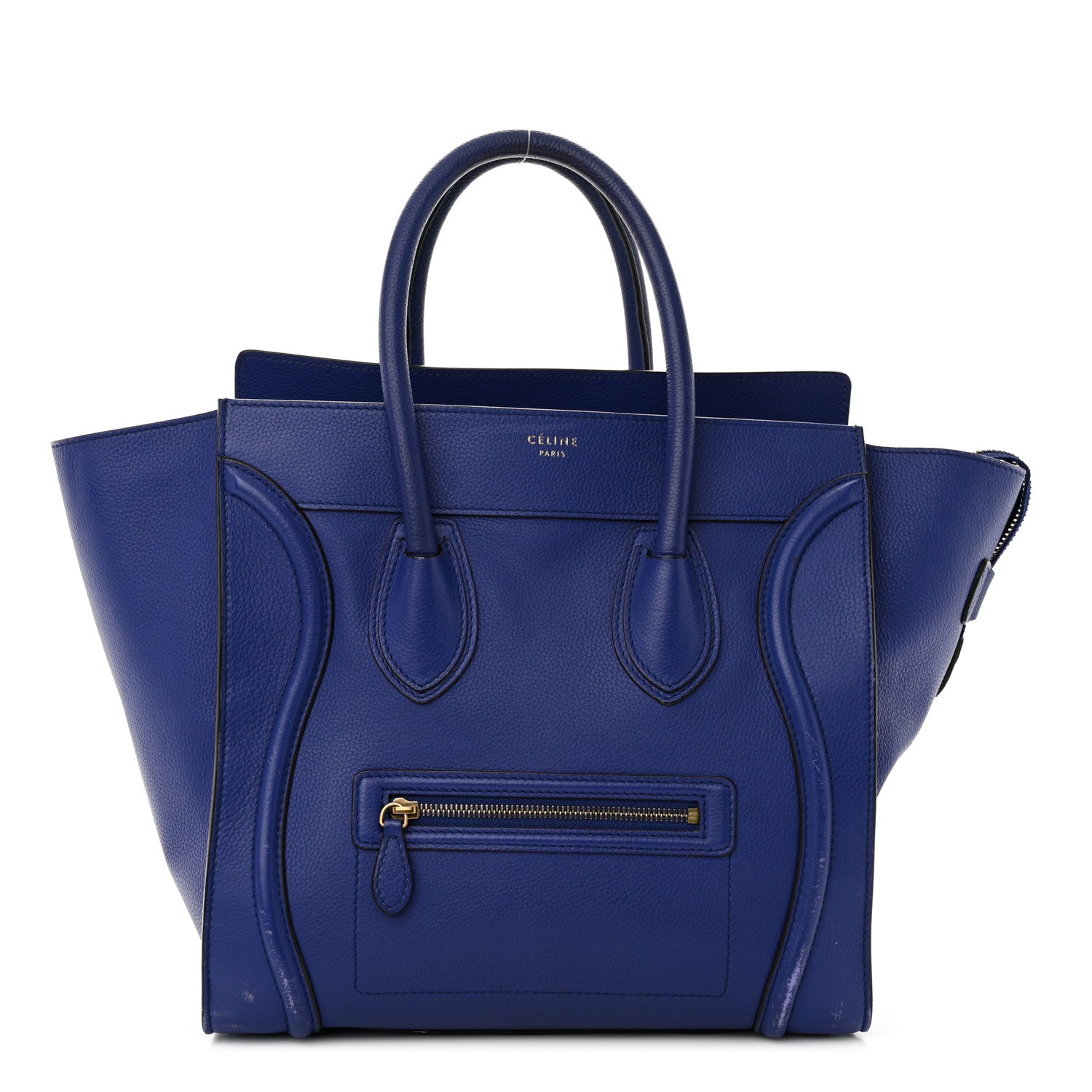 Celine Drummed Calfskin Mini Luggage Indigo 1 of 18