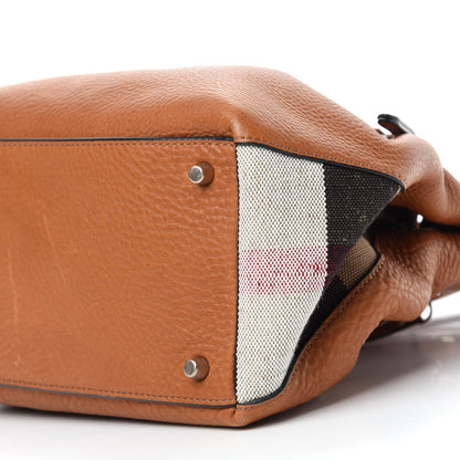 Burberry Grainy Calfskin House Check Small Maidstone Saddle Brown 7 of 11