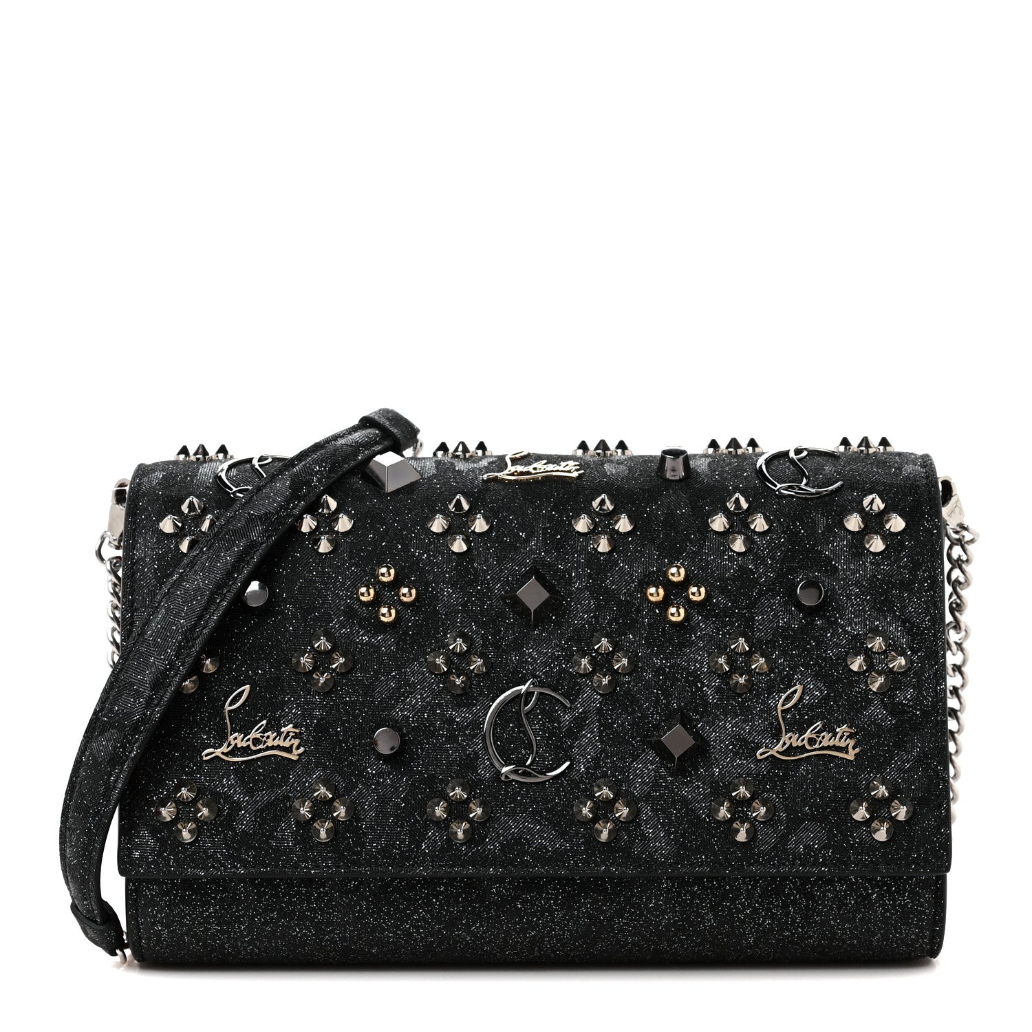 Christian Louboutin Kidflinstar Spikes Loubinthesky Paloma Clutch Paloma Black Multicolor 1 of 7