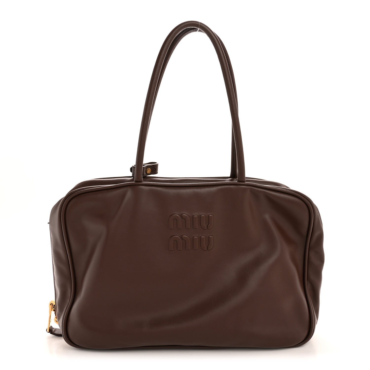 Miu Miu Soft Calf Softy Large Beau Top Handle Bag Briarwood 1 of 12