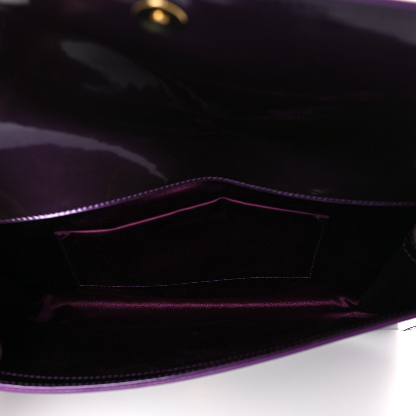 Patent Calfskin Monogram Large Belle De Jour Clutch Purple