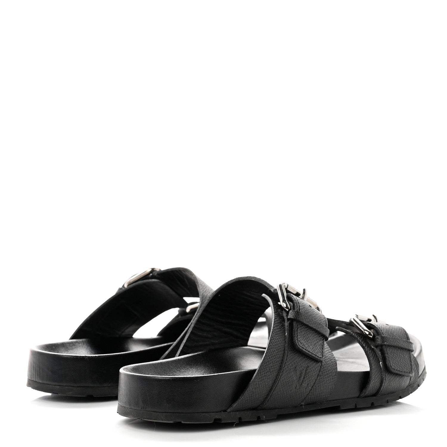 Louis Vuitton Taiga Monogram Men Eastside Mule Sandals 7 Black 4 of 9
