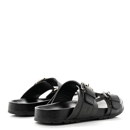 Louis Vuitton Taiga Monogram Men Eastside Mule Sandals 7 Black 4 of 9