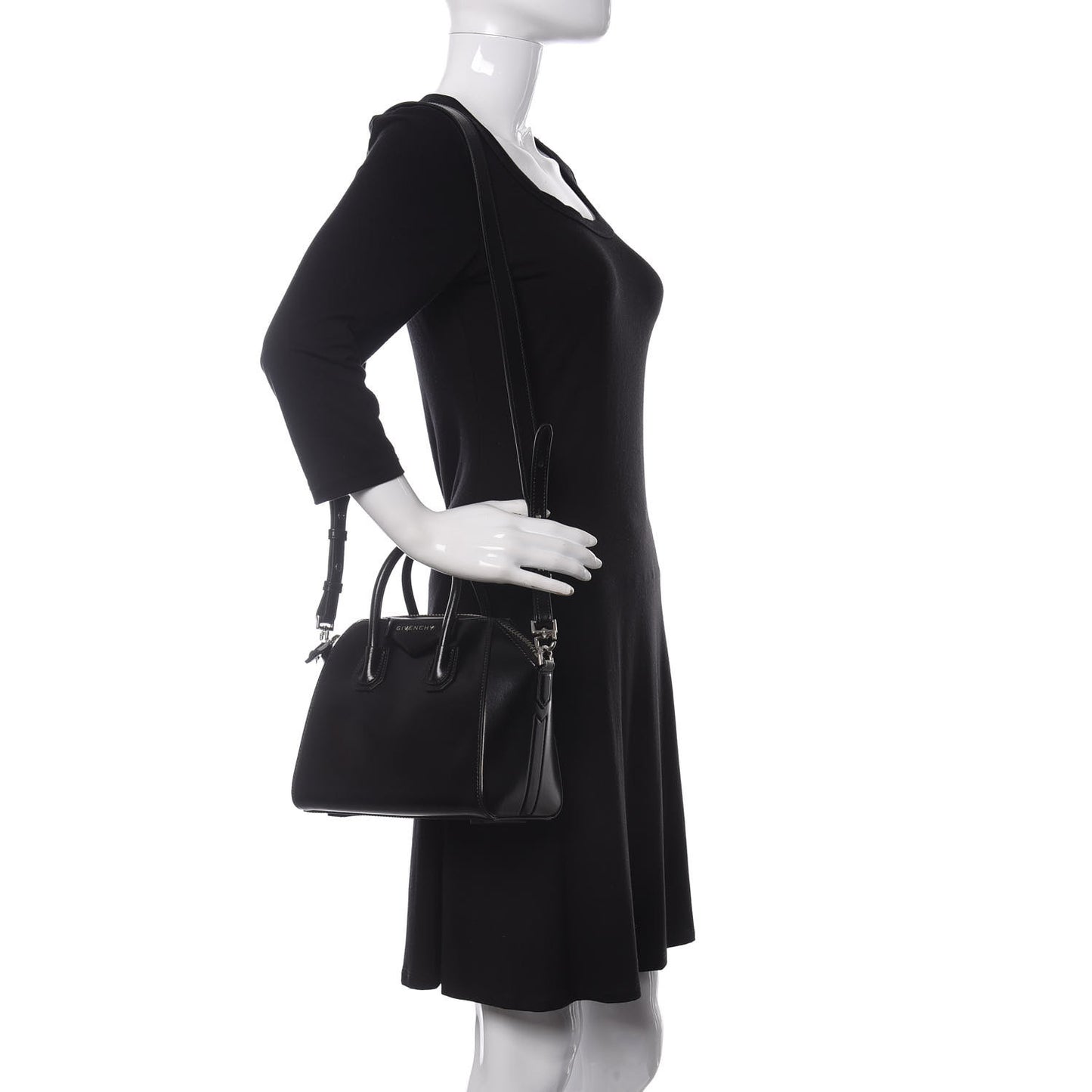 Shiny Lord Calfskin Mini Antigona Black