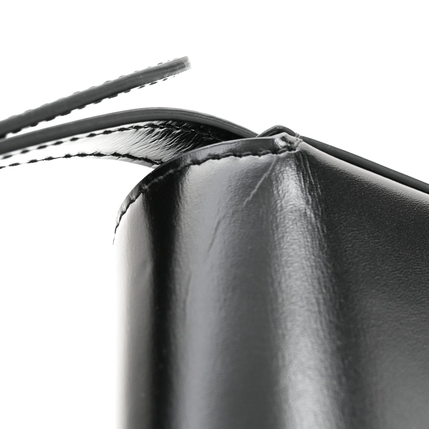 Shiny Calfskin Triomphe Shoulder Bag Black