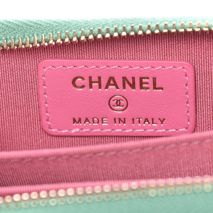 Chanel Caviar Quilted Filigree Coin Purse Pink Green Blue 6 of 8
